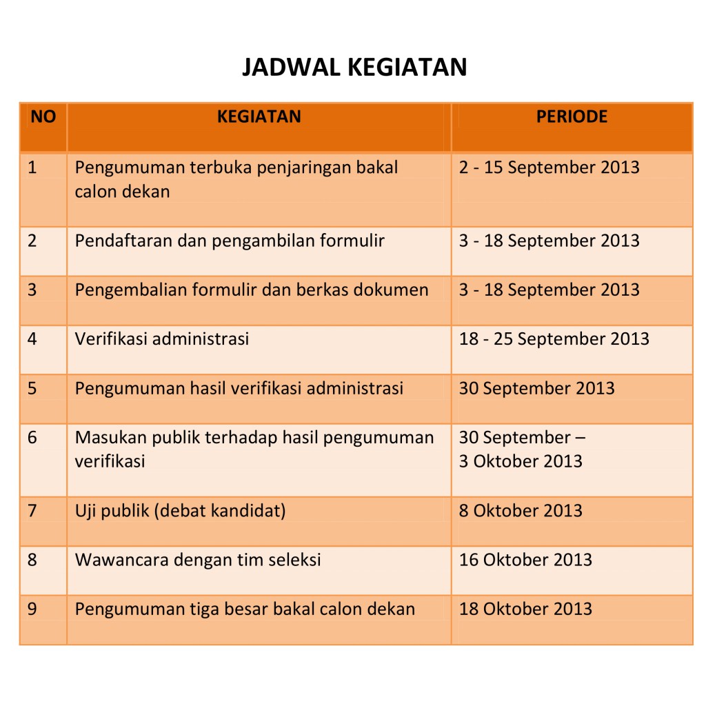 JADWAL BARU